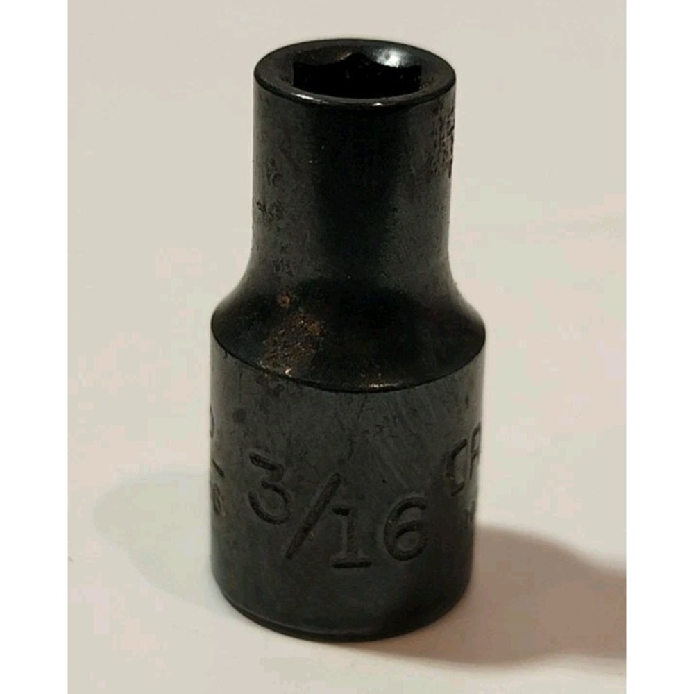 Vintage Black Chrome Craftsman 3/16" 6PT 1/4" Drive Shallow Socket S-AD #44486